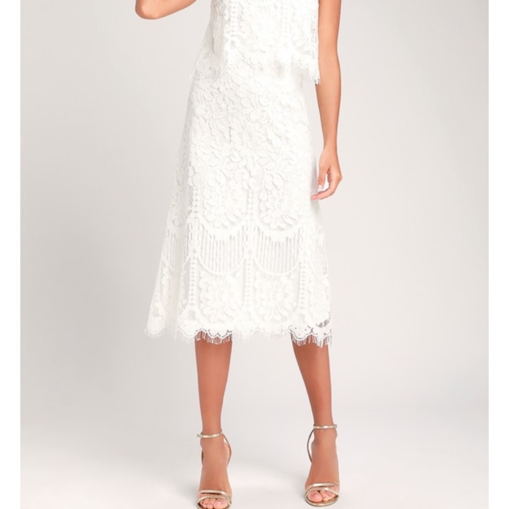 Lulus Delia White Lace Dress